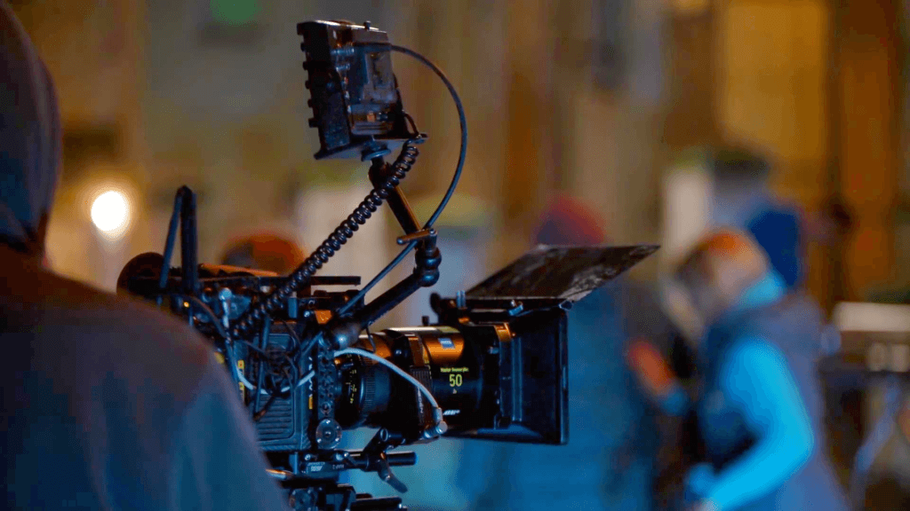 Camera filming a scene